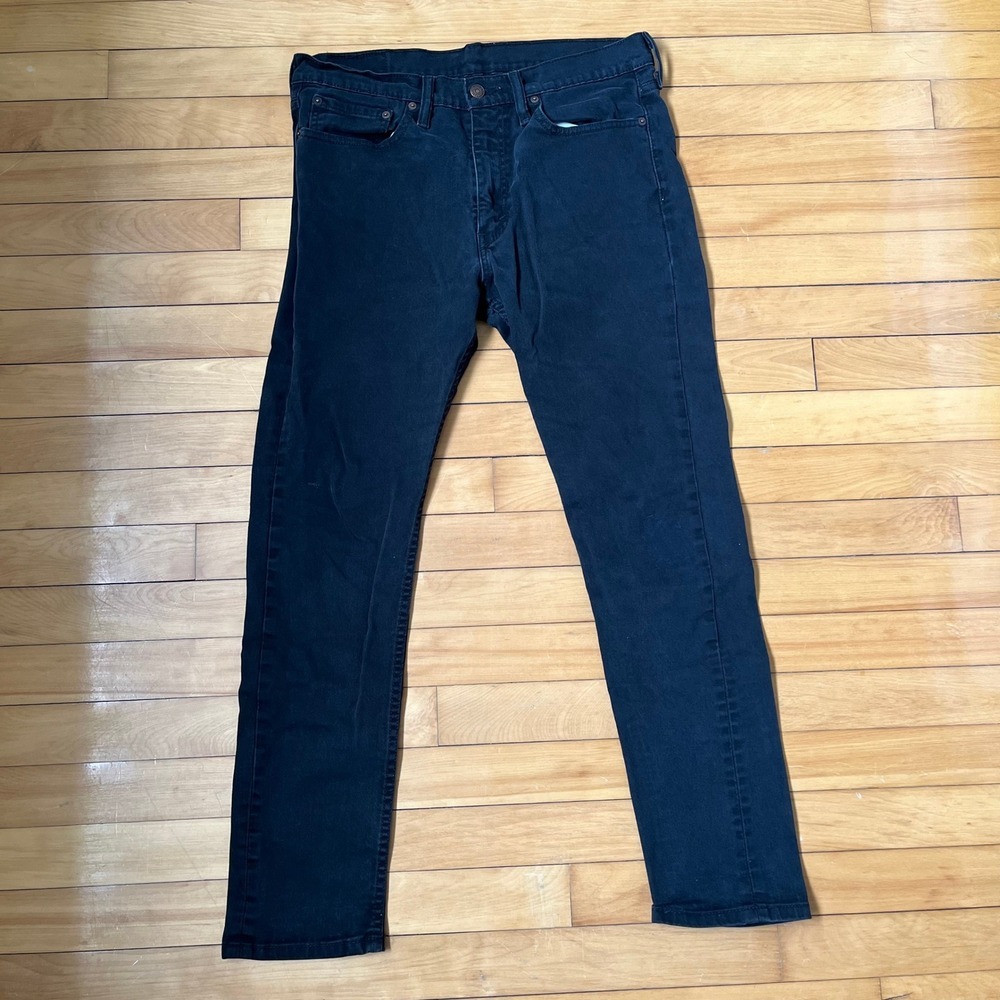 Levis 510 Skinny Fit Black Jeans Mens 34x32 Stretch Denim Pants 05510-0712